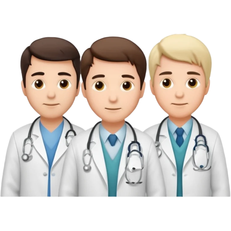 5 doctor staff all men make the differ in age make some space between em emoji