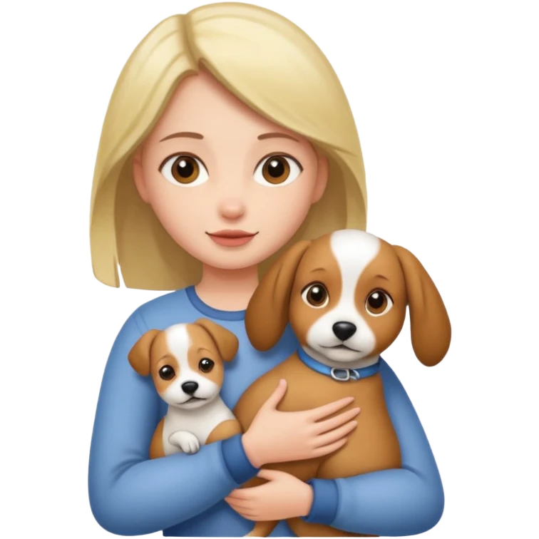girl with a dog in her arms emoji