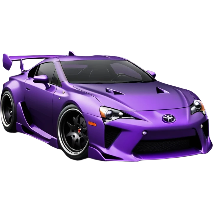 futuristic Jetson’s midnight-dark-purple over stealthy black metallic  Toyota LFA street rat rod  understated  emoji