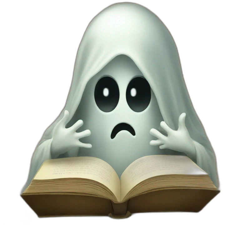 Ghost reading a book emoji