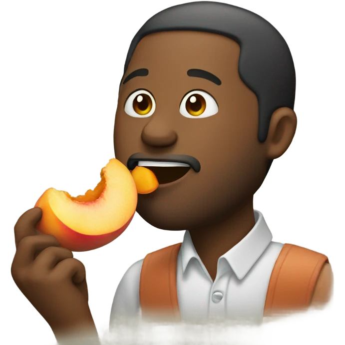 Man eating peach emoji