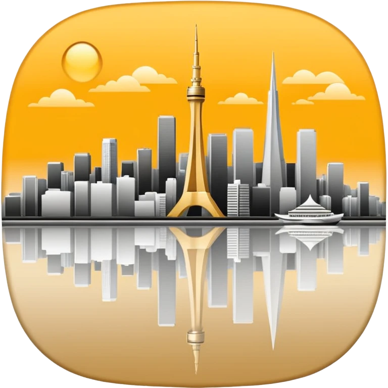 Create a tech founders day logo for japan using the tokyo and san francisco skyline  emoji