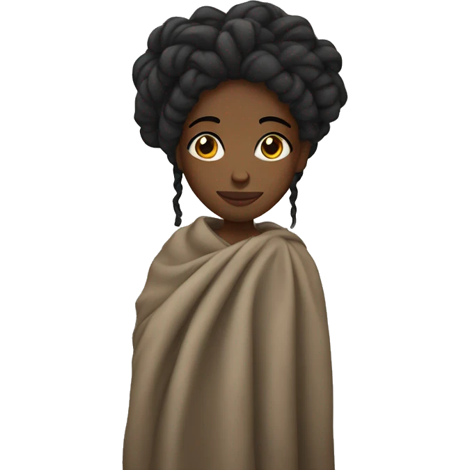 Black girl with locs in a blanket  emoji
