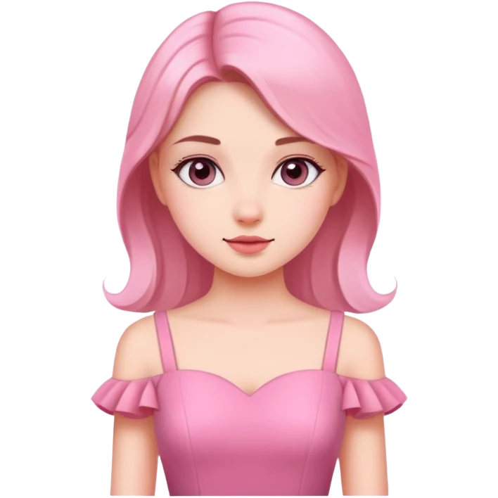 A pretty girl with a pink dress  emoji