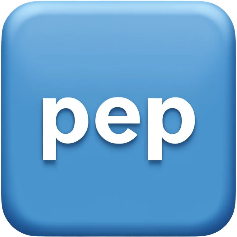 create " PEP " IN SQUARE SHAPE BLUE BACKGROUND emoji
