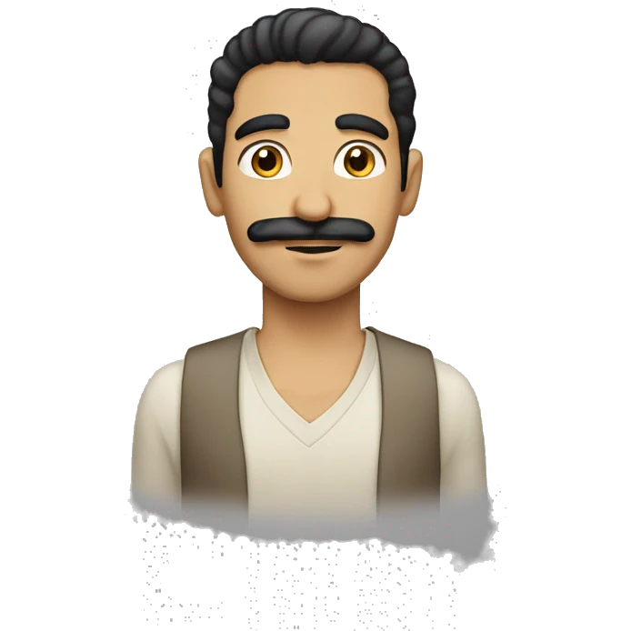 Yemeni Arab man with lighter skin tone and black hair and moustache emoji