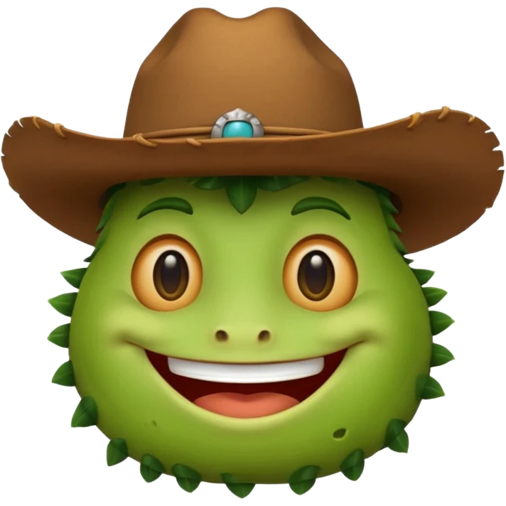 Cowboy emoji mixed with caterpillar emoji emoji
