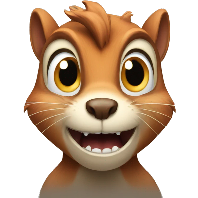 a very scary squirrel experiencing Fear and despair emoji