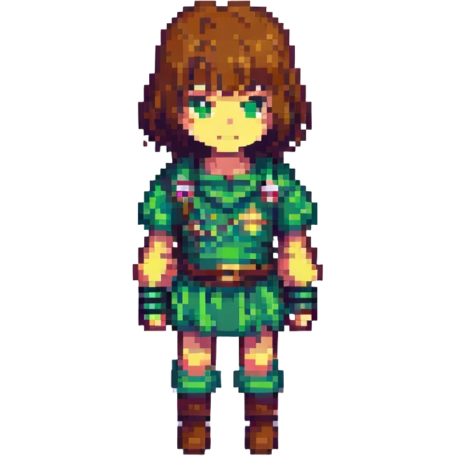 Undertale pixel art style, Chara emoji