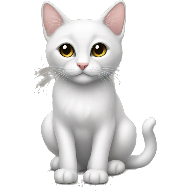 Белая кошка с черными ушками emoji