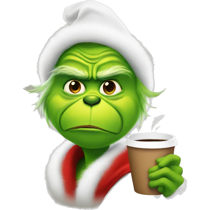 Grinch drinking coffee emoji