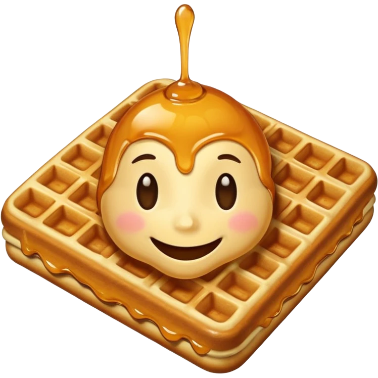 smiling waffle emoji