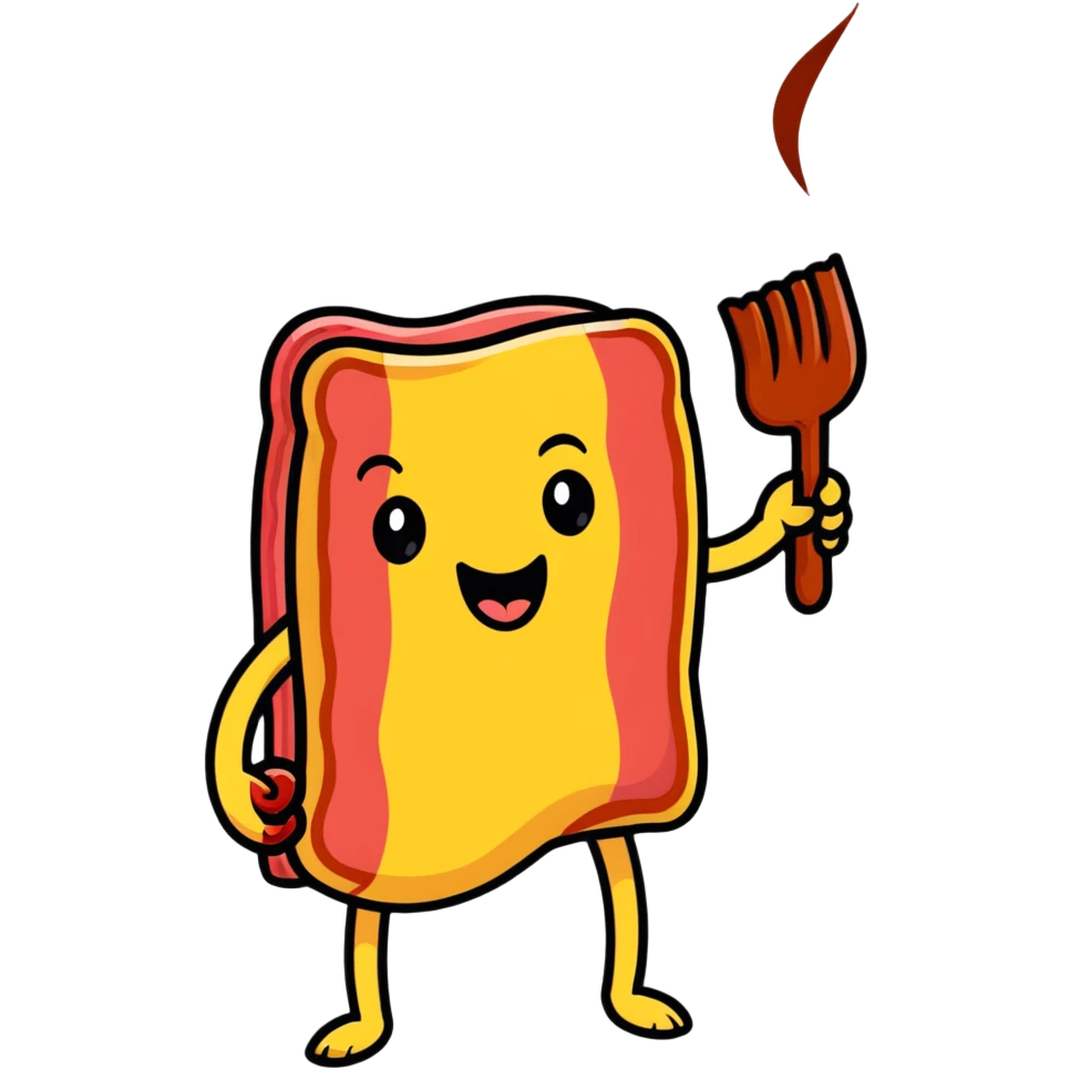 winking emoji holding a bacon strip emoji