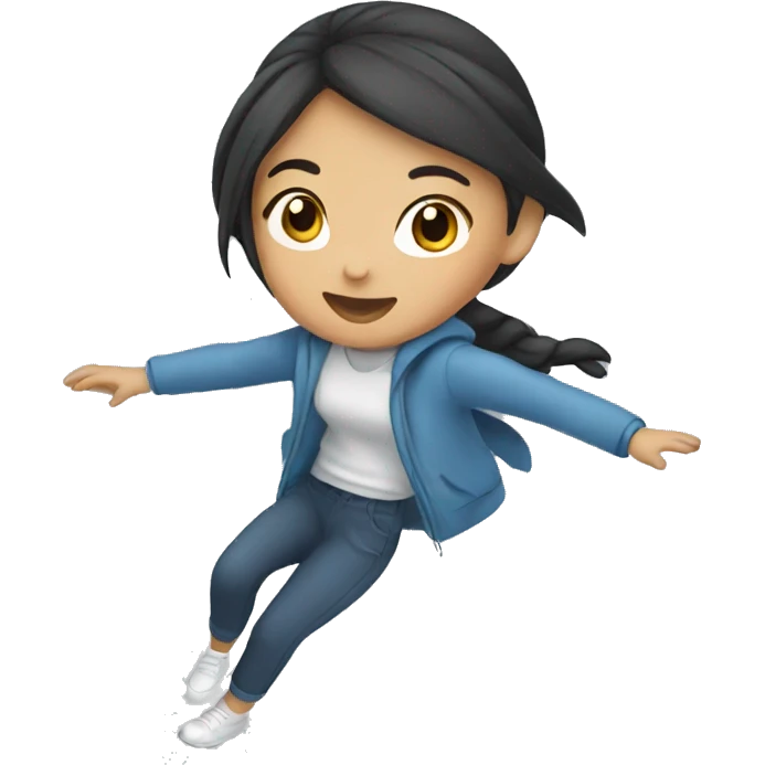  Asian girl flying emoji
