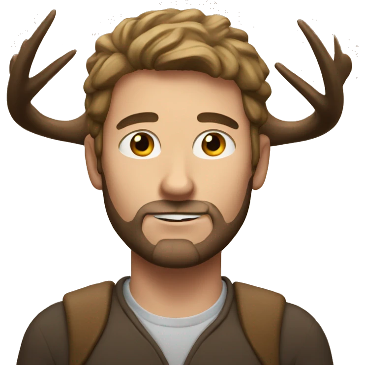 White male with moose antlers emoji