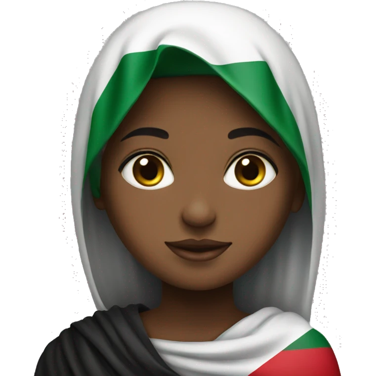 Girl with a palestinian flag emoji