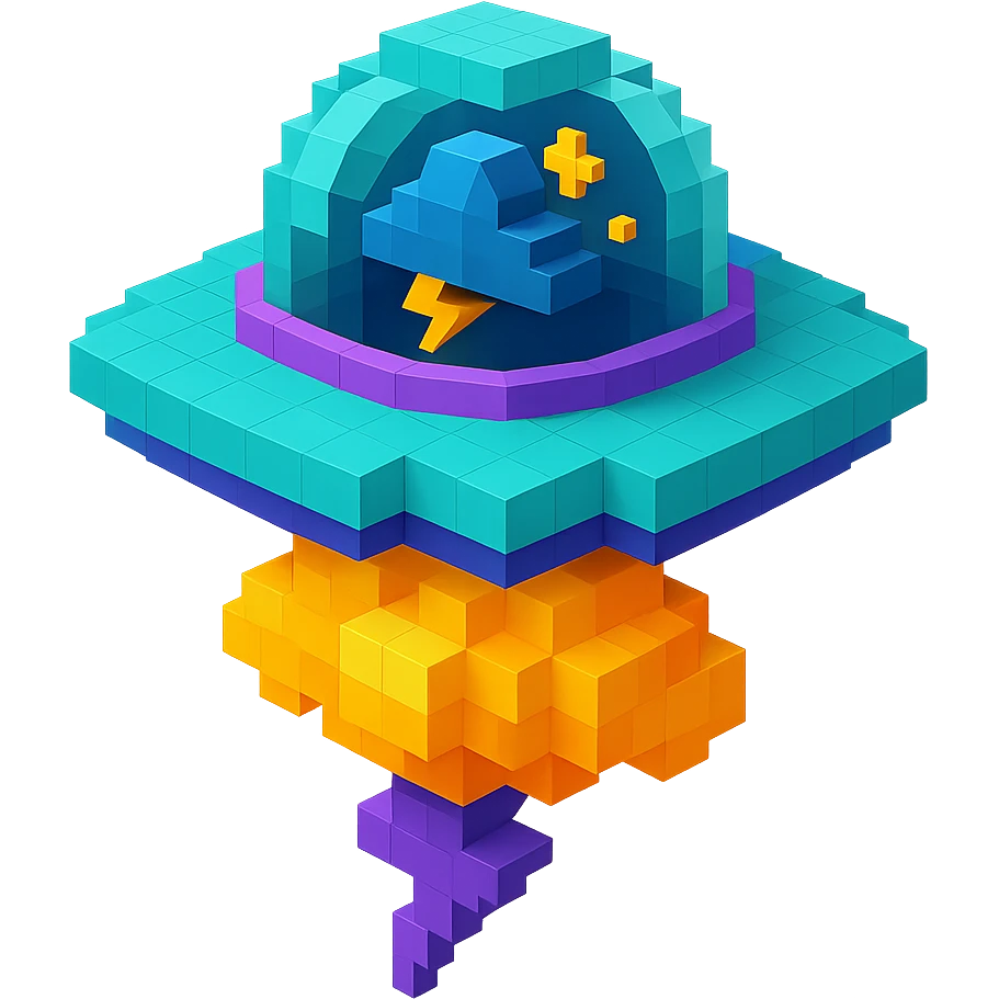 UFO plate with a cosmic storm emoji