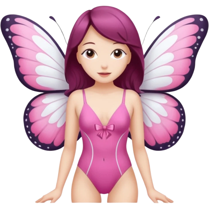 Mommy Pink Swimsuit White Butterfly Wings emoji