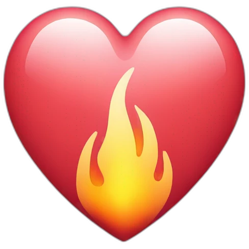 Heart with flame emoji