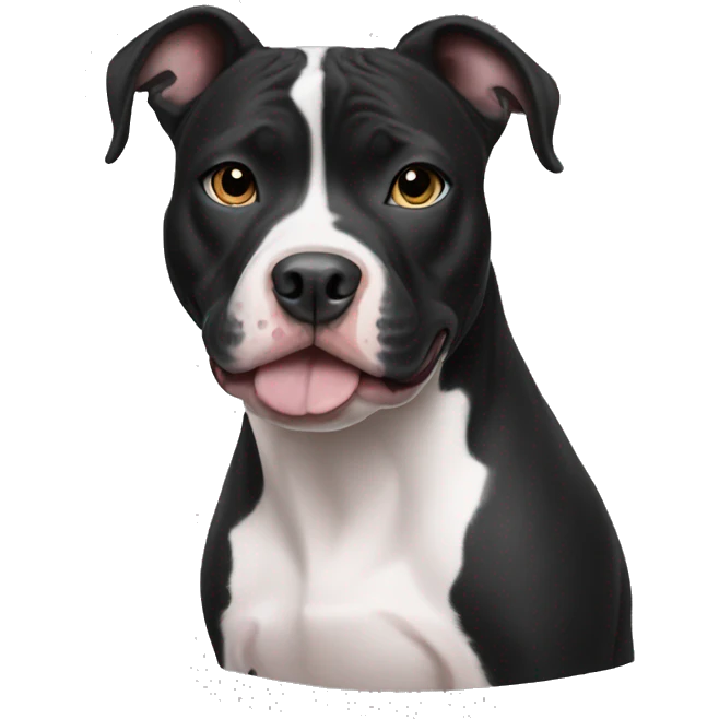 Black and white pitbull Terri  emoji
