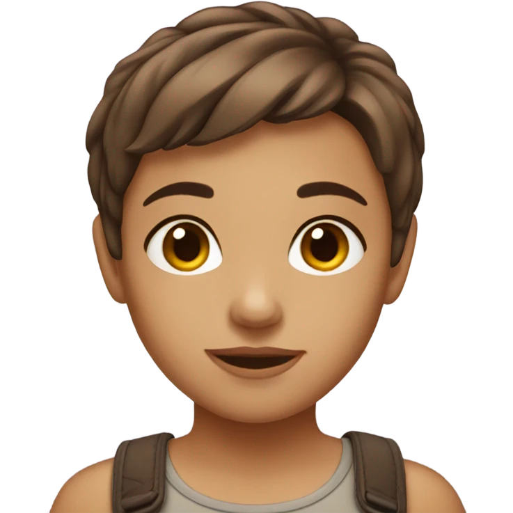 Short brown hair girl emoji