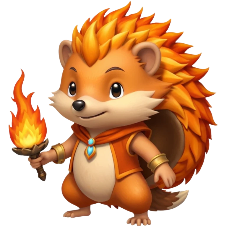 fire bender hedgehog fire in hand emoji