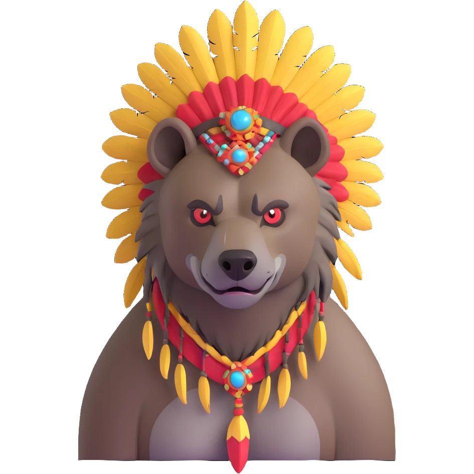 A native strong buff hyena with war bonnet  emoji