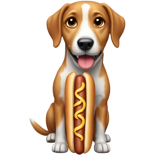 Dog with a hot dog  emoji