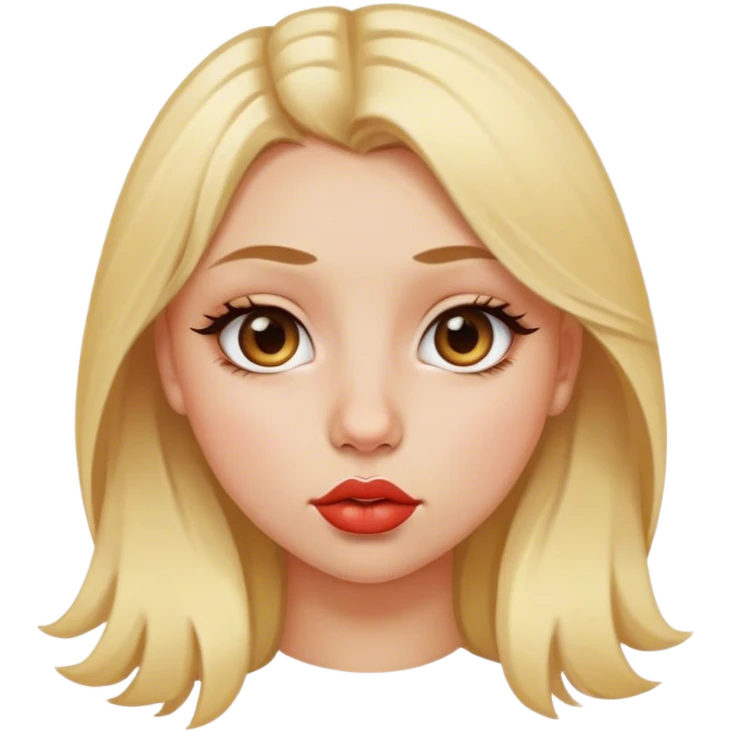 Girl with blonde hair piercing on the nose thick lips and slightly almond-shaped eyes emoji