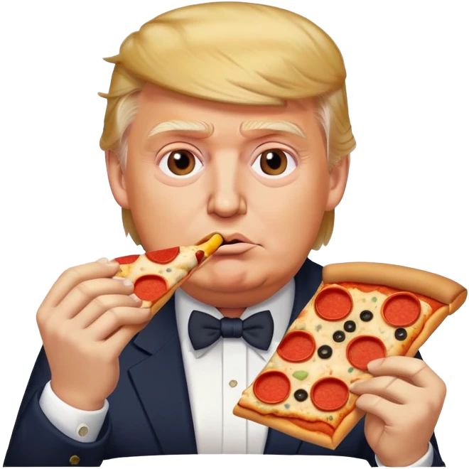 Trump eat pizza emoji