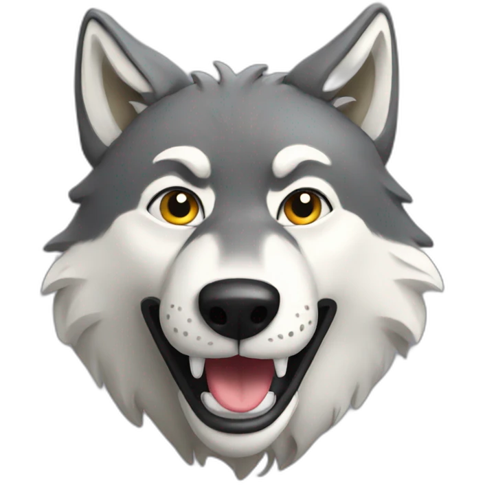 Funny wolf emoji