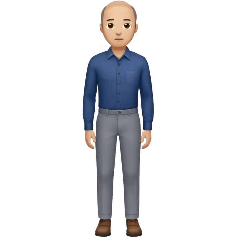 man mid 30's shirt and trousers balding hairline standing emoji