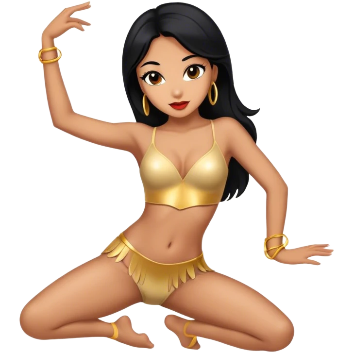 sexy dancer light brown black hair  emoji