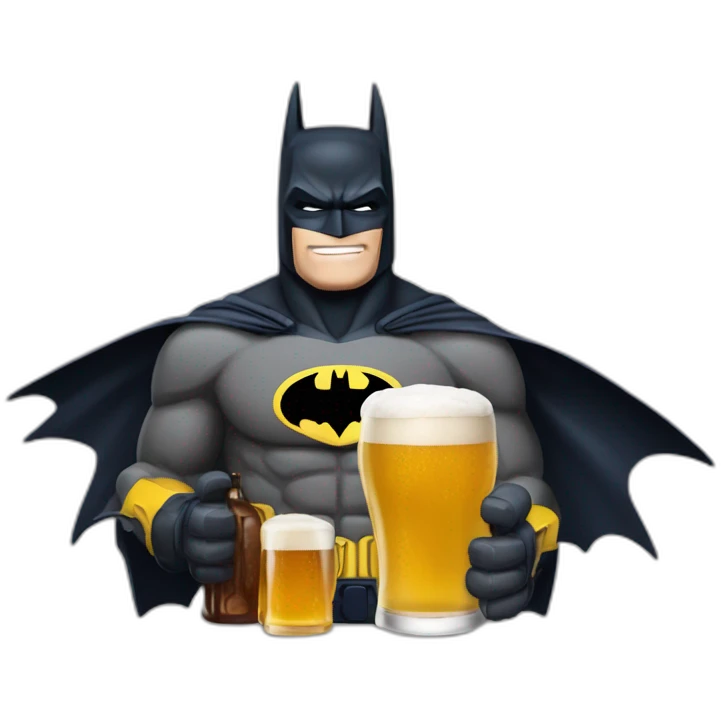 Batman avec une bière 🍺 emoji