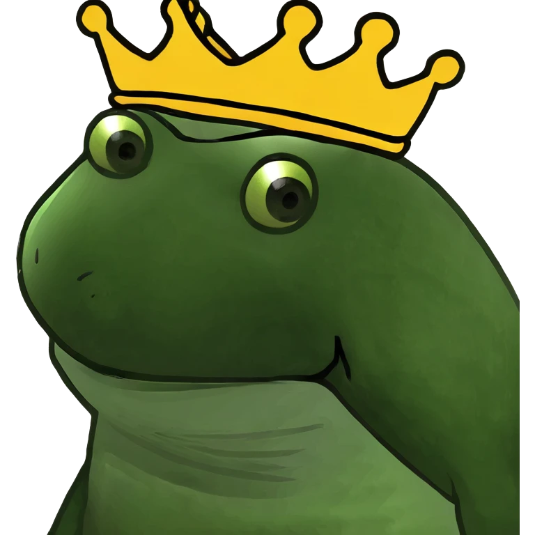 Frog wearing a crown emoji