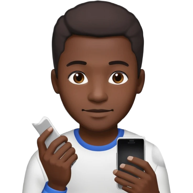 black man holding a phone with three lines of coke on it horizontally  emoji