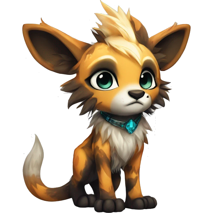 Cool cute Kawaii edgy fantasy shiny animal  fursona Fionbri vernid by griffsnuff & LiLaiRa & Falvie full body emoji