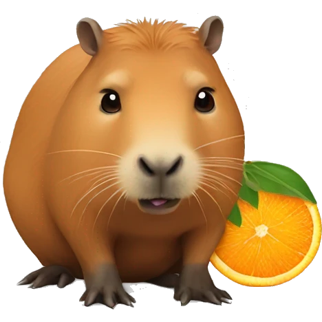 Capybara eating an orange  emoji