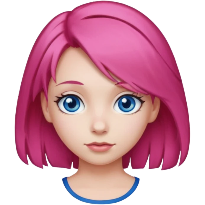  girl with pink hair and red color hairclip emoji