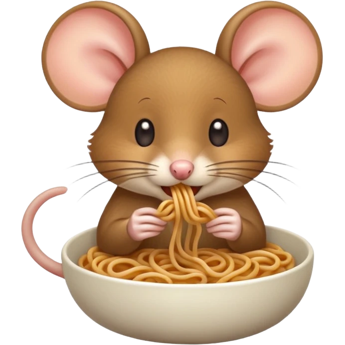 mouse eating noodle emoji