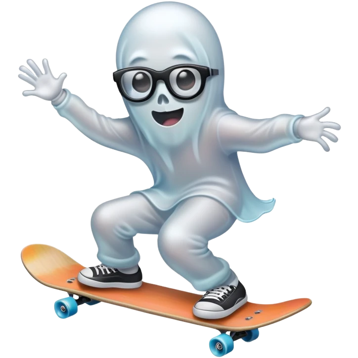 four eyes Ghost skateboarding emoji