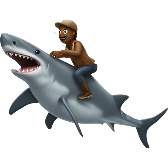 Moose riding a shark emoji