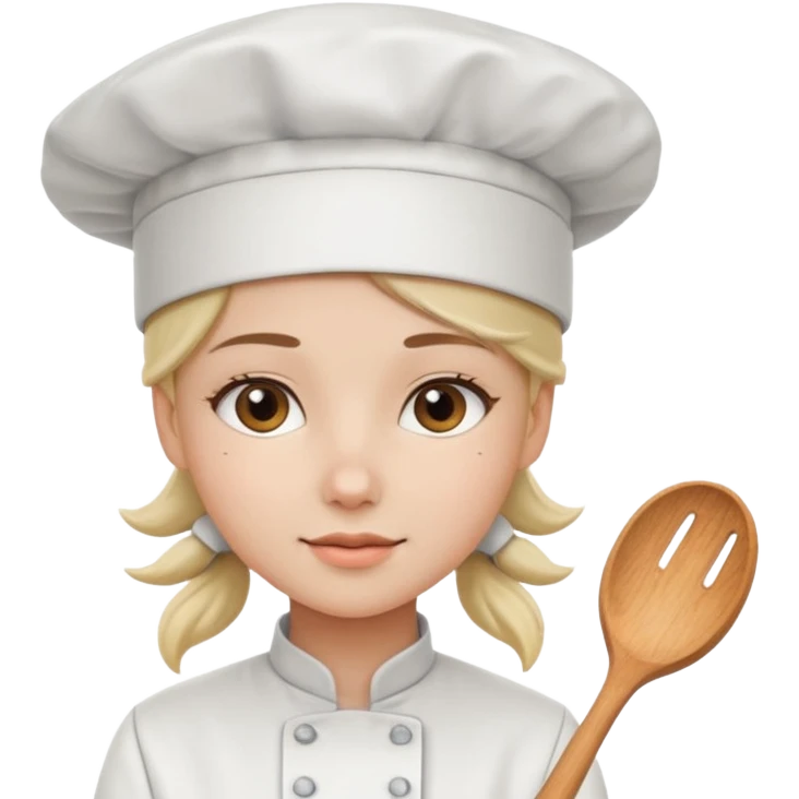 Young female  wearing white chef hat

 emoji