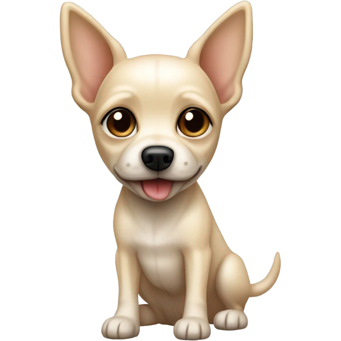 skinny little cream terrier dog pointy ears chihuahua  emoji