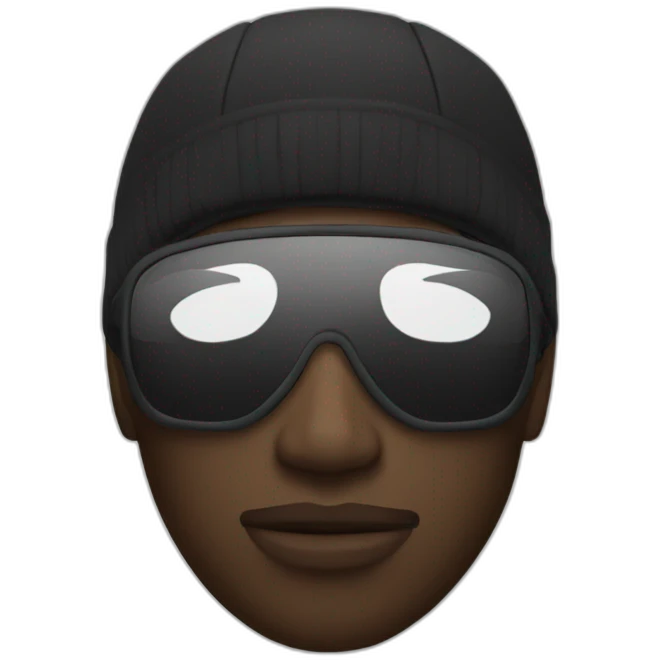 Black men with ski mask emoji