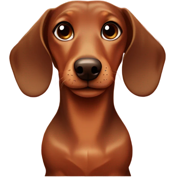 Brown dachshund ￼with hearts emoji