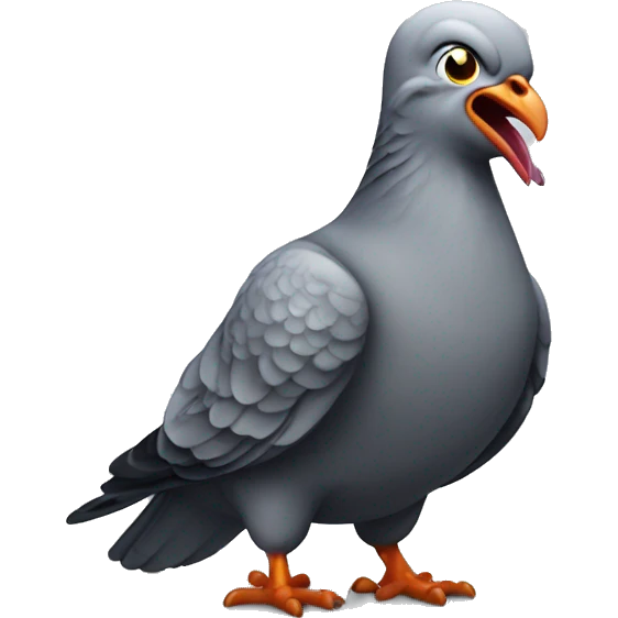 a really angry pigeon emoji
