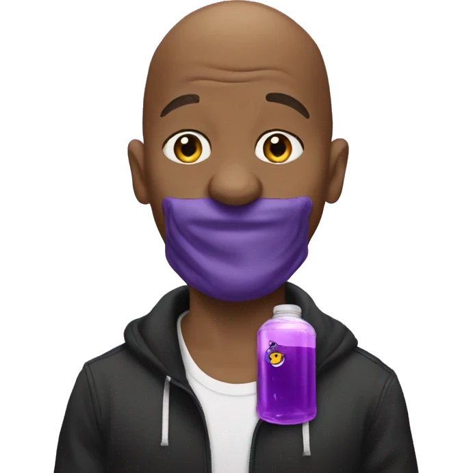 bald black men with jordan 11 sippin a purple liquid  emoji