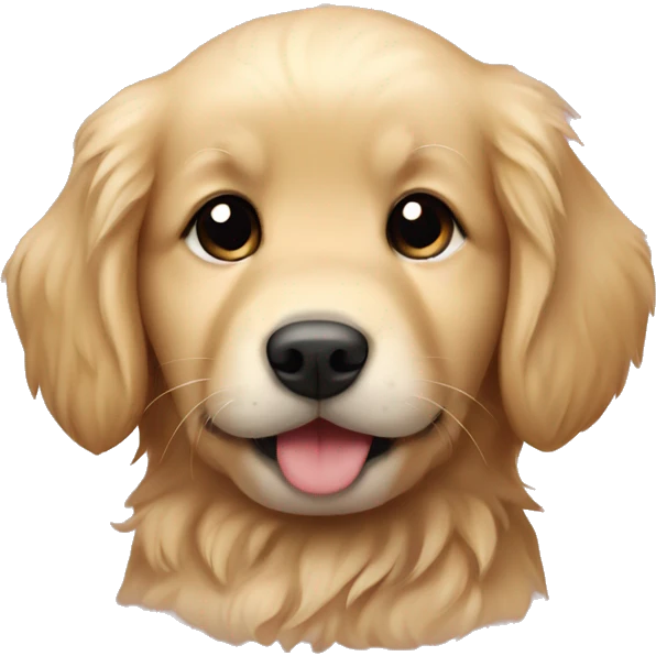 Sweet fluffy golden retriever puppy  emoji