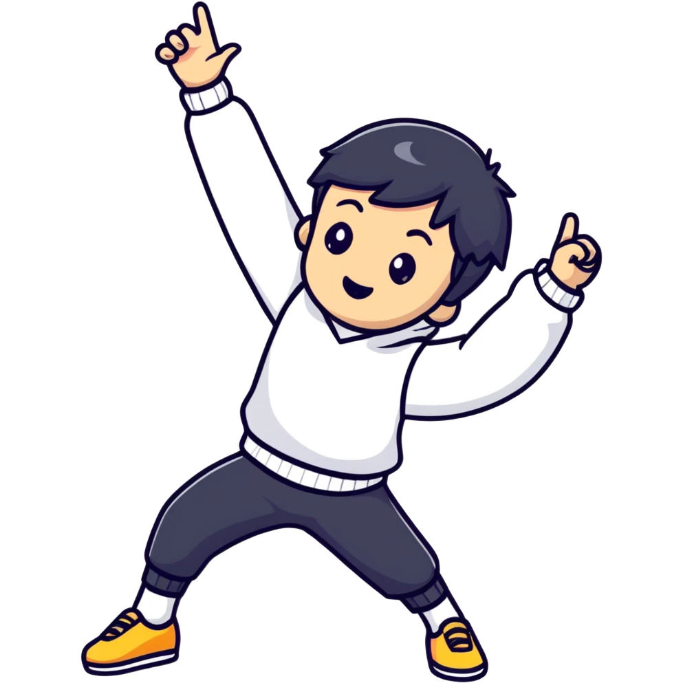 boy doing dab dance move emoji